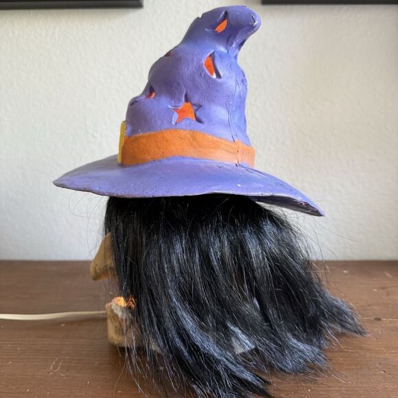1993 Trendmasters Purple Hat Witch Light Up Working Halloween - Picture 5 of 9